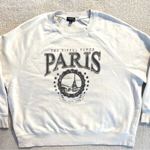 Altar'd State White Paris Graphic Sweatshirt